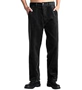 IDEALSANXUN Mens Corduroy Pants Flat Front Straight Leg